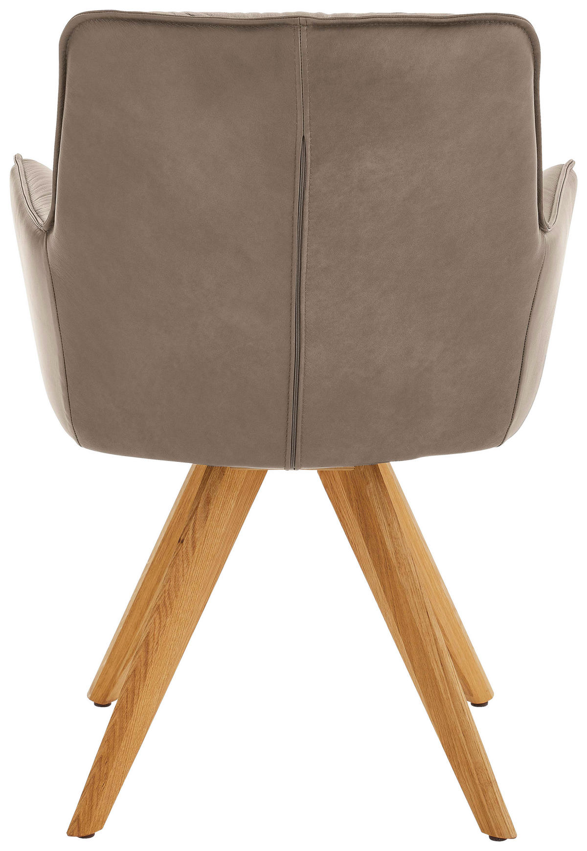 ARMLEHNSTUHL  in Echtleder pigmentiert  - Taupe/Eichefarben, Design, Leder/Holz (59/89/63cm) - Dieter Knoll