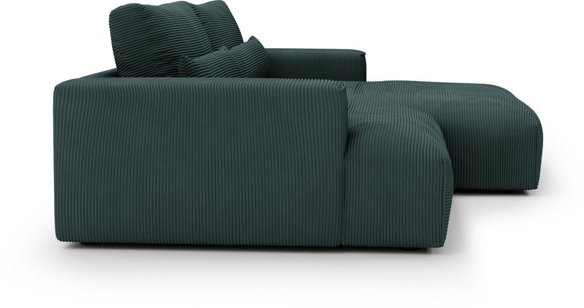ECKSOFA Felicia Anthrazit Cord  - Anthrazit/Schwarz, Design, Kunststoff/Textil (267/187cm) - Stylife