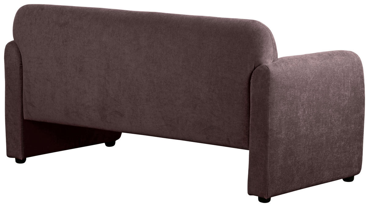2-SITZER-SOFA MILA Samt Dunkelrot  - Schwarz/Dunkelrot, Design, Kunststoff/Textil (148/83/76cm) - MID.YOU