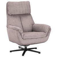 RELAXSESSEL in Textil Altrosa  - Schwarz/Altrosa, Design, Textil/Metall (79/108/89cm) - Beldomo Style