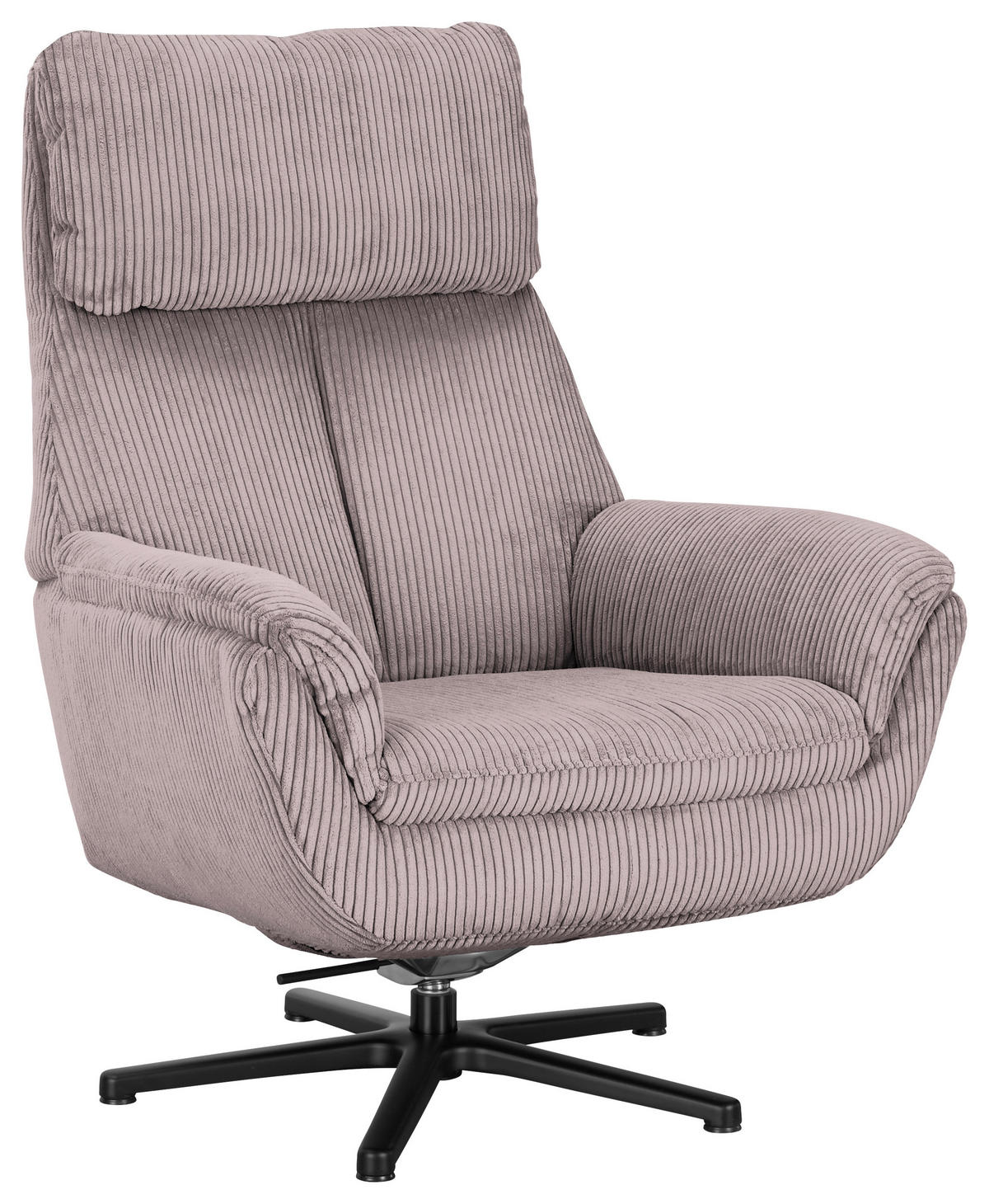 RELAXSESSEL in Textil Altrosa  - Schwarz/Altrosa, Design, Textil/Metall (79/108/89cm) - Beldomo Style