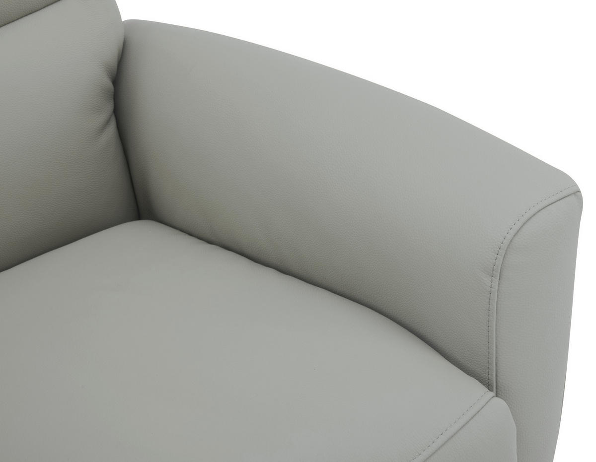 RELAXAČNÉ KRESLO, textil, koža, sivá - čierna/sivá, Design, kov/koža (76/104/77cm) - Livetastic