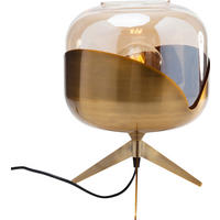 TISCHLEUCHTE 27/35/27 cm   - Transparent/Goldfarben, Design, Glas/Metall (27/35/27cm) - Kare-Design