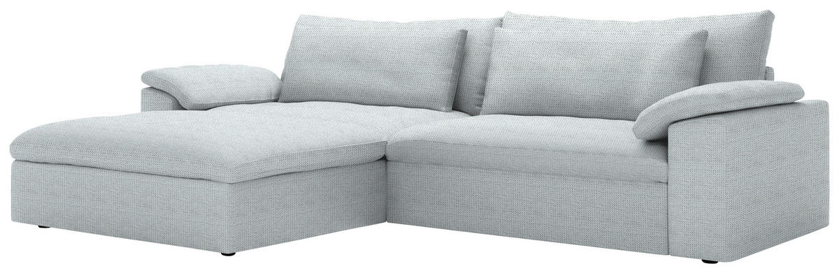 ECKSOFA  Chenille Grauweiss  - Schwarz/Grauweiss, Modern, Kunststoff/Textil (198/306cm) - Carryhome