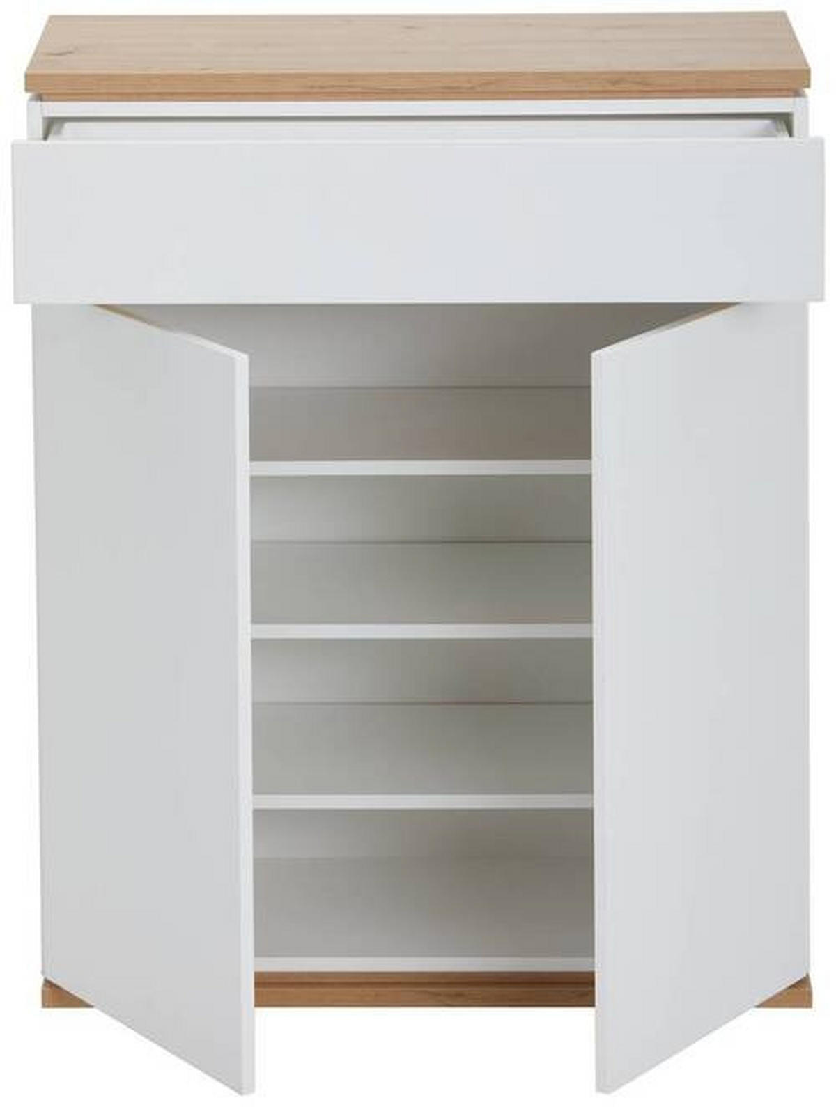 BOTNÍK, bílá, dub artisan, 85/106/38 cm - bílá/černá, Design, kompozitní dřevo/plast (85/106/38cm) - Xora