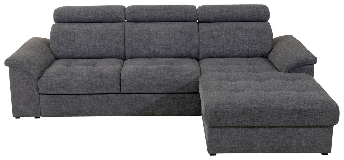 SEDEŽNA GARNITURA, flis siva  - siva, Konvencionalno, tekstil/les (268/185/99cm) - Milax