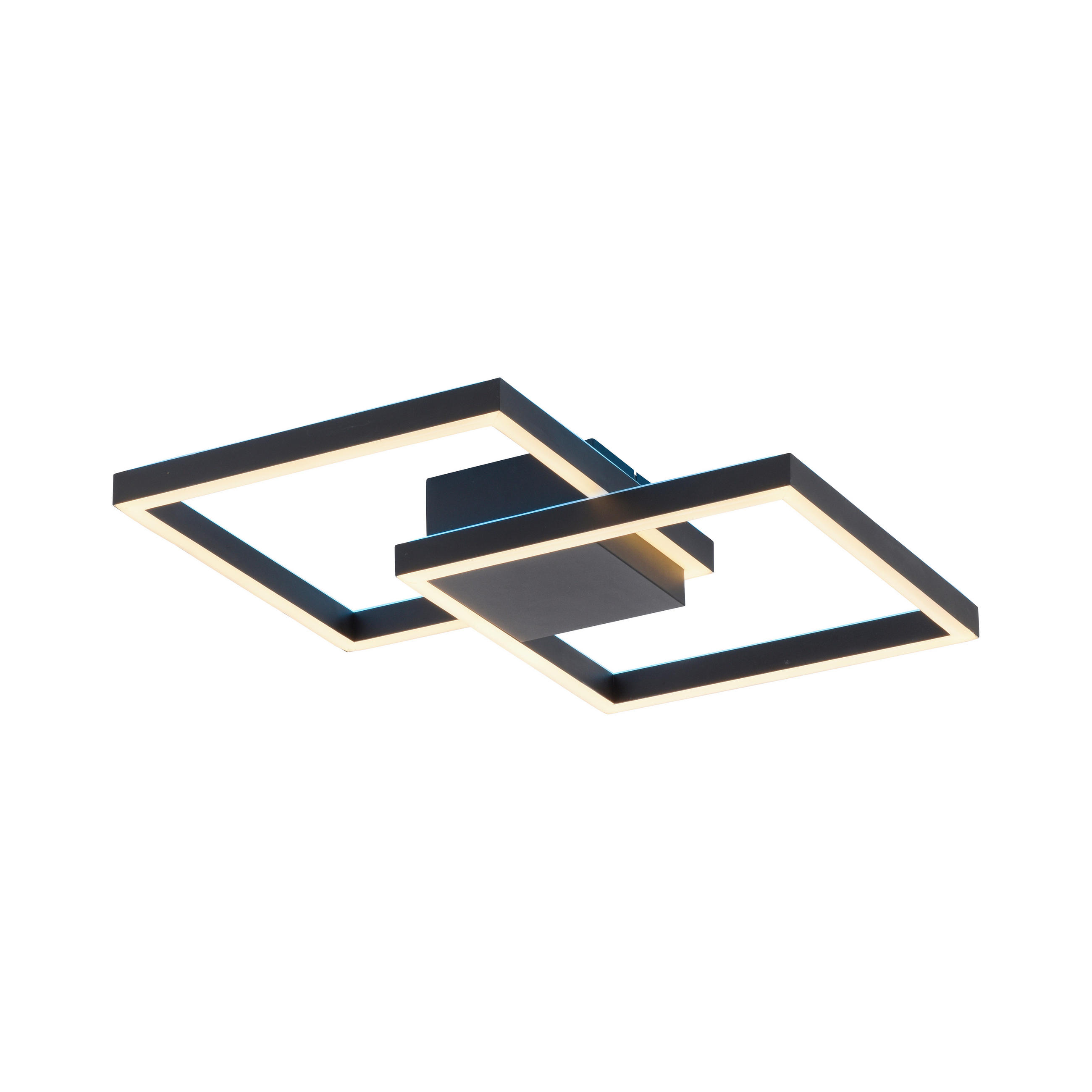 LED-DECKENLEUCHTE 52,5/52,5/9,5 cm    - Schwarz, Design, Kunststoff/Metall (52,5/52,5/9,5cm) - Paul Neuhaus