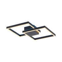 LED-DECKENLEUCHTE 52,5/52,5/9,5 cm    - Schwarz, Design, Kunststoff/Metall (52,5/52,5/9,5cm) - Paul Neuhaus