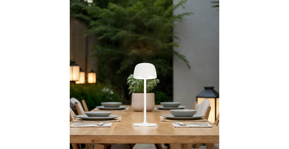 AKKU-TISCHLEUCHTE Las Vegas 10,5/27 cm  - Transparent/Weiß, Design, Kunststoff/Metall (10,5/27cm) - Novel