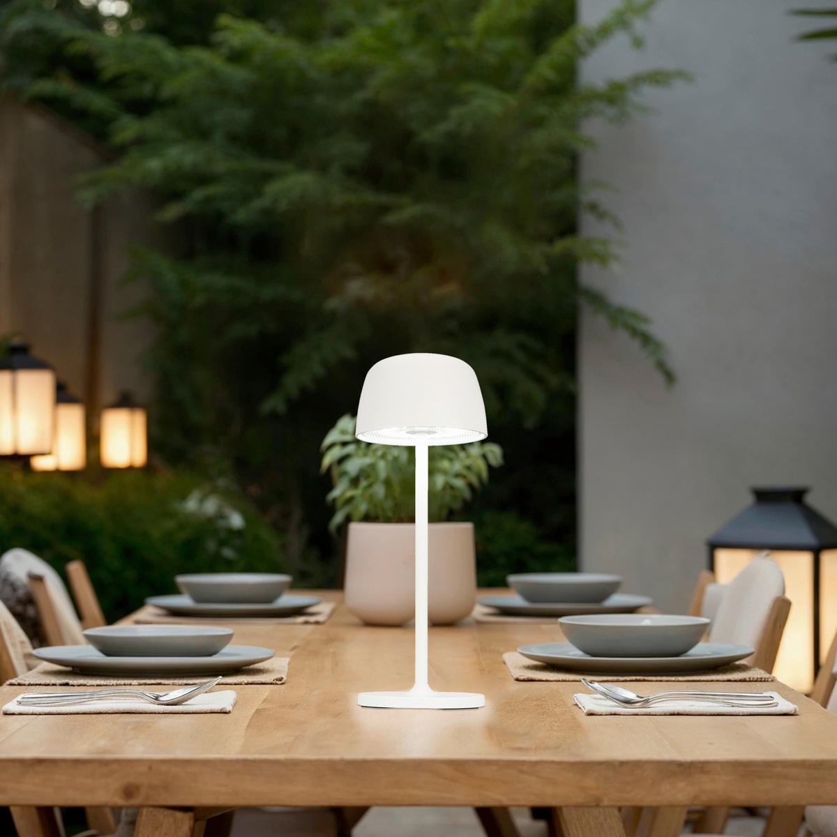 NABÍJATEĽNÁ STOLNÁ LAMPA 10,5/27 cm - priehľadné/biela, Design, kov/plast (10,5/27cm) - Novel