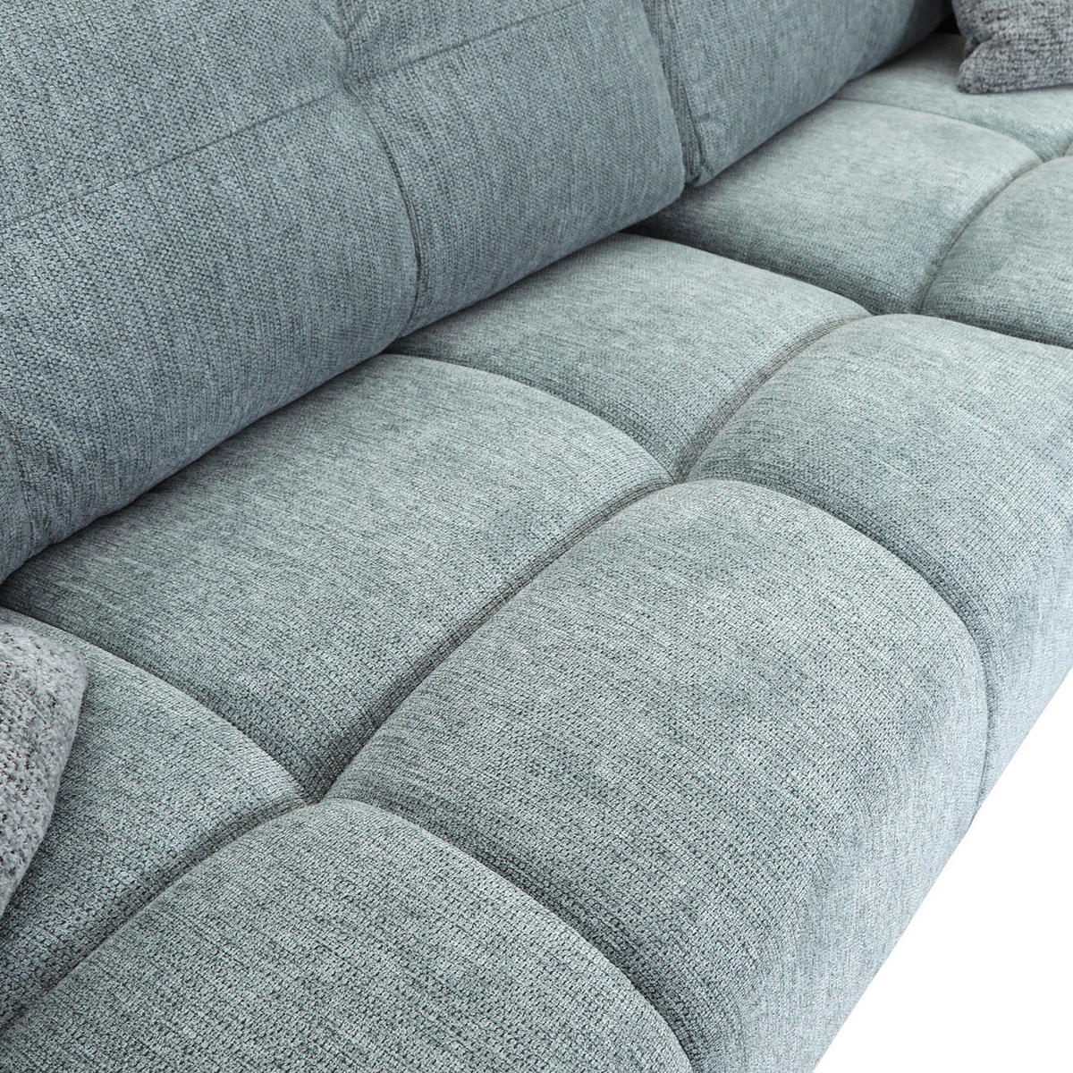 ECKSOFA Mintgrün Flachgewebe  - Schwarz/Mintgrün, KONVENTIONELL, Textil/Metall (295/180cm) - Carryhome