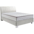 BOXSPRINGBETT 140/200 cm  in Hellgrau  - Chromfarben/Hellgrau, KONVENTIONELL, Kunststoff/Textil (140/200cm) - Hom`in