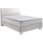 BOXSPRINGBETT 140/200 cm  in Hellgrau  - Chromfarben/Hellgrau, KONVENTIONELL, Kunststoff/Textil (140/200cm) - Hom`in