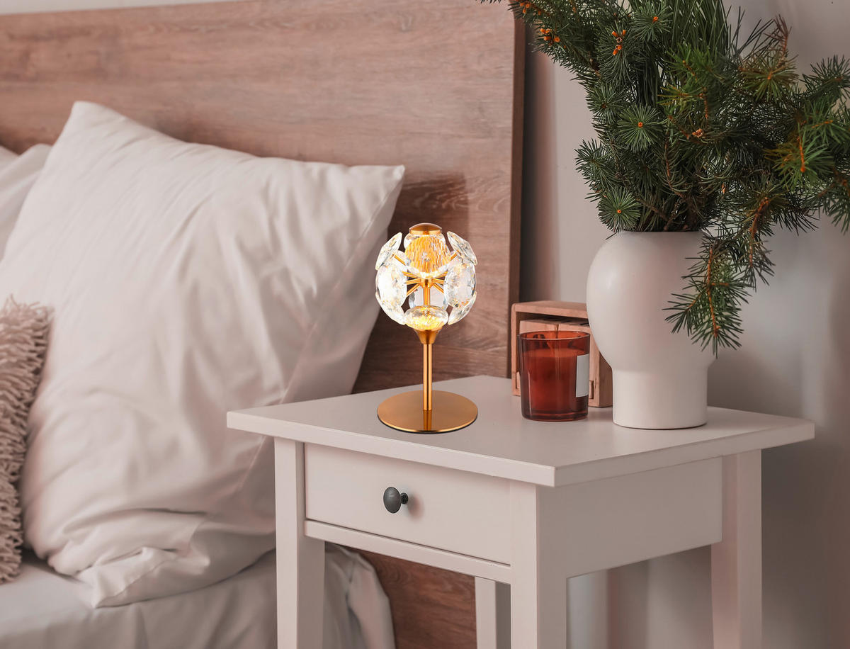 NAMIZNA LED-SVETILKA  VIRINA      15/26,5 cm       - zlate barve/črna, Konvencionalno, kovina/umetna masa (15/26,5cm) - Globo