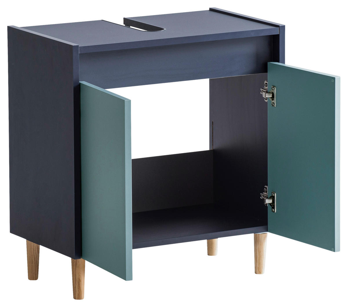 WASCHBECKENUNTERSCHRANK 56,9/60,1/33,0 cm  - Eschefarben/Dunkelblau, MODERN, Holz/Holzwerkstoff (56,9/60,1/33,0cm) - MID.YOU