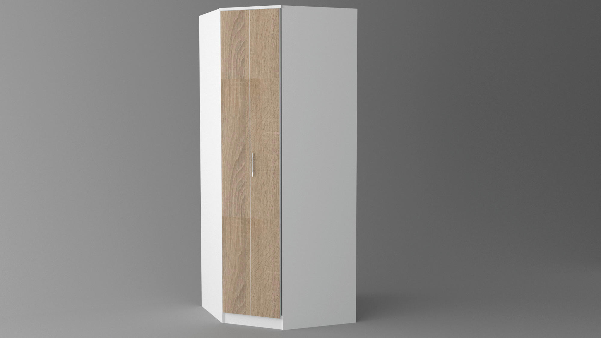 ORMAR SA HARMONIKA VRATIMA bela, sonoma hrast 89/220/88 cm - sonoma hrast/siva, Konvencionalno, pločasti materijal/plastika (89/220/88cm)