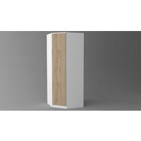 ORMAR SA HARMONIKA VRATIMA bela, sonoma hrast  89/220/88 cm  - sonoma hrast/siva, Konvencionalno, pločasti materijal/plastika (89/220/88cm)