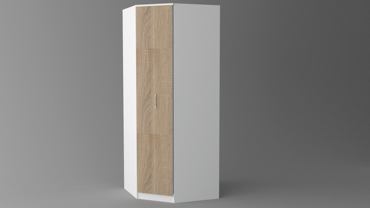 ORMAR SA HARMONIKA VRATIMA bela, sonoma hrast  89/220/88 cm  - sonoma hrast/siva, Konvencionalno, pločasti materijal/plastika (89/220/88cm)