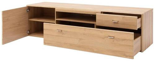LOWBOARD Eichefarben  205/55/52 cm  - Eichefarben/Silberfarben, Konventionell, Holzwerkstoff/Metall (205/55/52cm) - Cantus