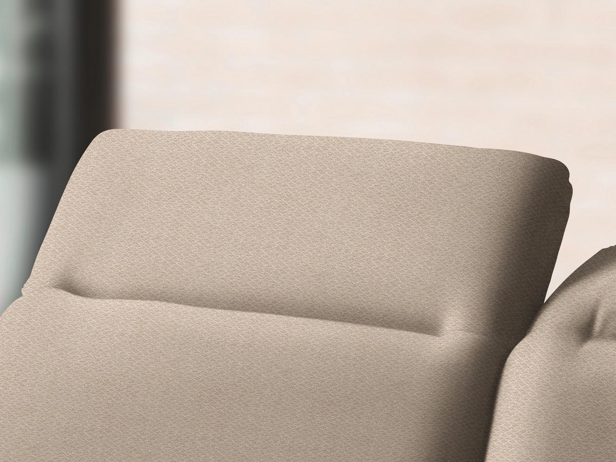 ECKSOFA in Chenille Creme  - Creme/Schwarz, Design, Textil/Metall (180/289cm) - Stylife