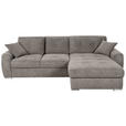 ECKSOFA in Mikrofaser Braun  - Chromfarben/Braun, MODERN, Kunststoff/Textil (276/193cm) - Hom`in