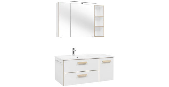 BADEZIMMER in 113 cm - Weiß, KONVENTIONELL, Glas/Holzwerkstoff (113cm) - Dieter Knoll