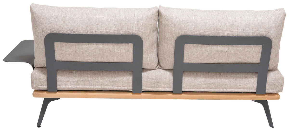 LOUNGEGARNITUR 150/280 cm Aluminium, Stahl  - Greige/Dunkelgrau, Design, Textil/Metall (150/280cm) - Amatio