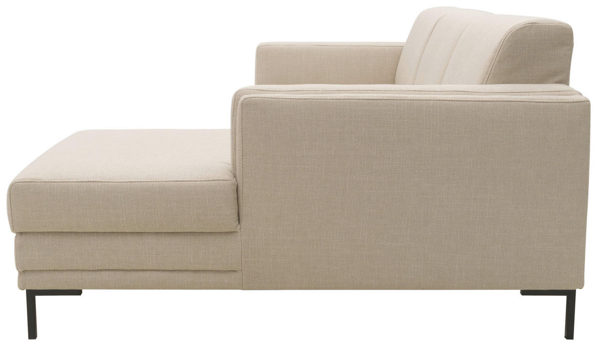 ECKSOFA in Webstoff Beige  214/146 cm  - Beige/Schwarz, Design, Textil/Metall (214/146cm) - LOOKS by W.Joop