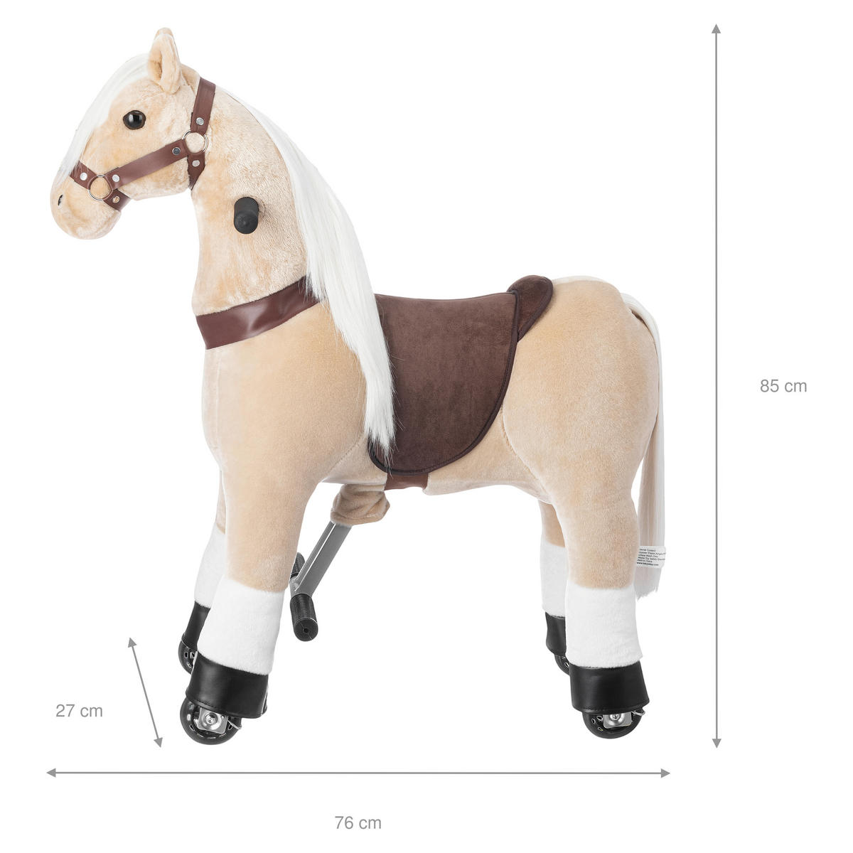 HOUPACÍ KŮŇ - bílá/béžová hnědá, Basics, kov/textil (76/27/85cm) - My Baby Lou