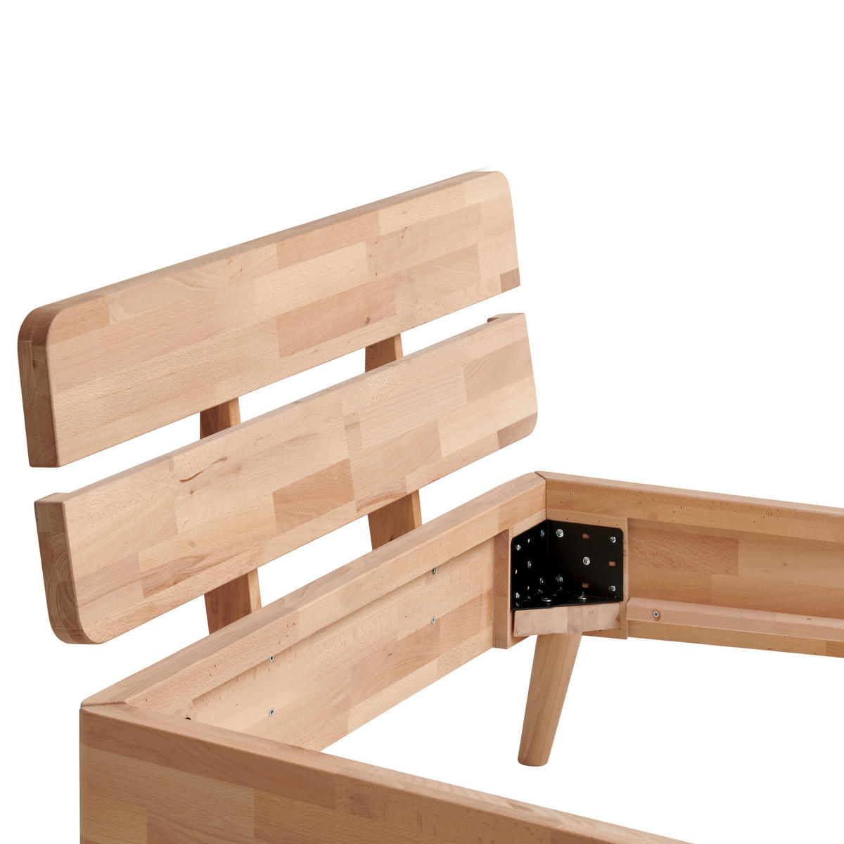 BETT 90/200 cm  in Kernbuche   - Kernbuche, Natur, Holz (90/200cm) - MID.YOU