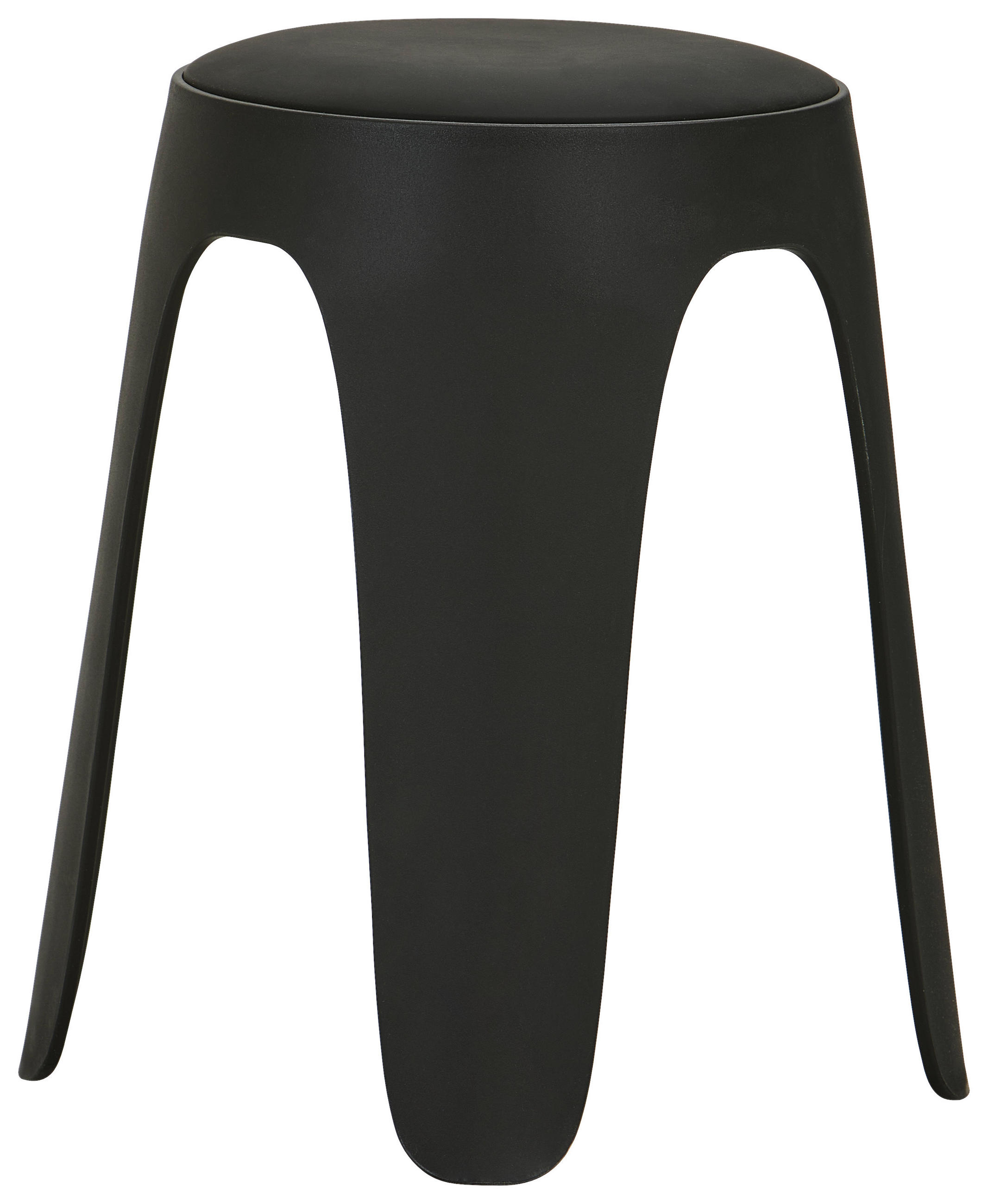 STAPELHOCKER Lederlook Schwarz  - Schwarz, Basics, Kunststoff/Textil (30/47/30cm) - Carryhome