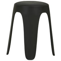 STAPELHOCKER Lederlook Schwarz  - Schwarz, Basics, Kunststoff/Textil (30/47/30cm) - Carryhome