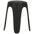STAPELHOCKER Lederlook Schwarz  - Schwarz, Basics, Kunststoff/Textil (30/47/30cm) - Carryhome