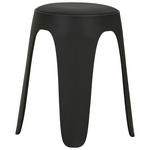 STAPELHOCKER Lederlook Schwarz  - Schwarz, Basics, Kunststoff/Textil (30/47/30cm) - Carryhome