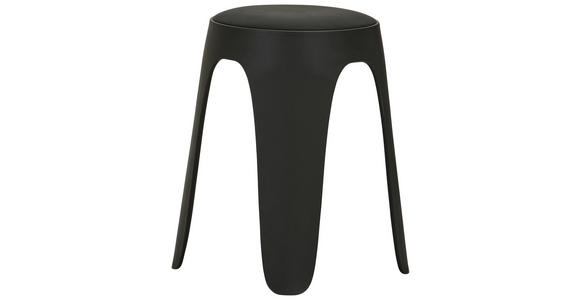 STAPELHOCKER Lederlook Schwarz  - Schwarz, Basics, Kunststoff/Textil (30/47/30cm) - Carryhome