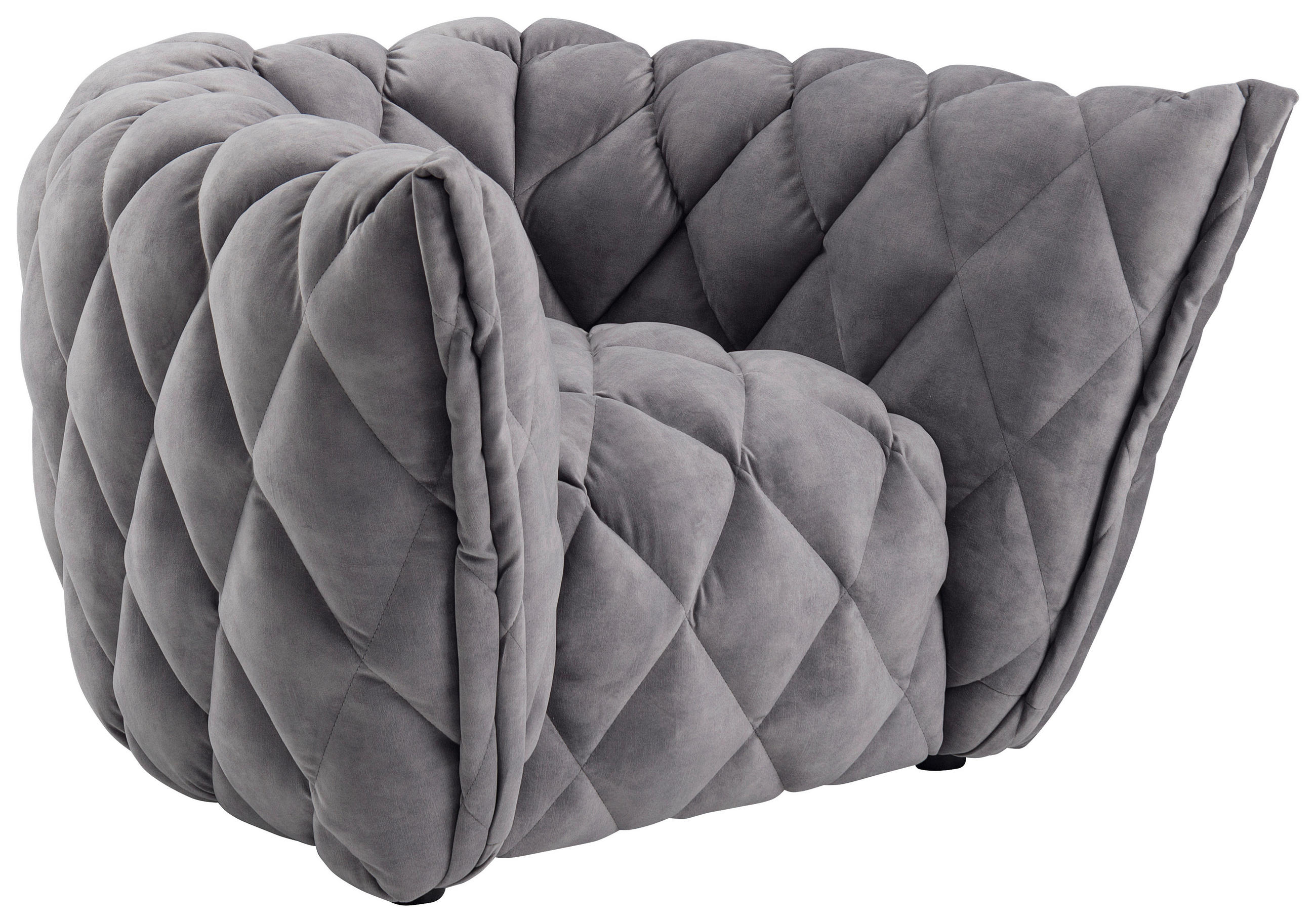 SESSEL Samt Hellgrau    - Hellgrau/Schwarz, Design, Holz/Textil (102/69/58cm)