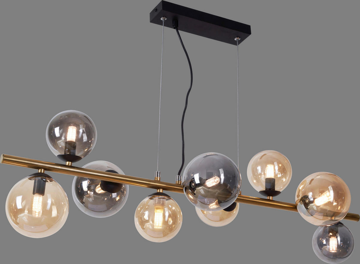 LED-HÄNGELEUCHTE 86,6/36/120 cm    - Goldfarben/Bernsteinfarben, Lifestyle, Glas/Metall (86,6/36/120cm) - Dieter Knoll
