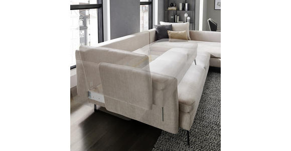 ECKSOFA in Webstoff Petrol 282/182 cm - Petrol/Schwarz, MODERN, Textil/Metall (282/182cm) - Carryhome