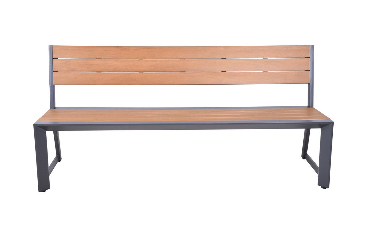 GARTENBANK 55/81/180 cm  in Anthrazit, Braun  - Anthrazit/Braun, Basics, Kunststoff/Metall (55/81/180cm) - Gardenson