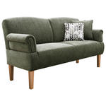 SOFA Flachgewebe Grün  - Naturfarben/Grün, ROMANTIK / LANDHAUS, Holz/Textil (181/98/81cm) - Cantus