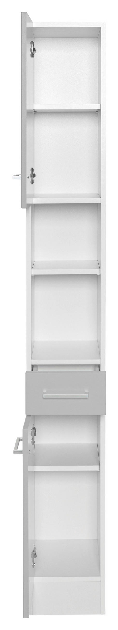 HOCHSCHRANK 25/190/35 cm  - Silberfarben/Hellgrau, MODERN, Holzwerkstoff/Metall (25/190/35cm) - Held