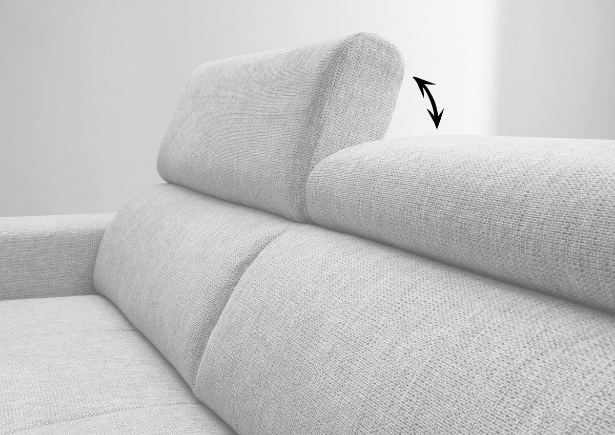 ECKSOFA Chenille Beige  - Beige/Schwarz, Konventionell, Textil/Metall (225/305cm) - Livetastic