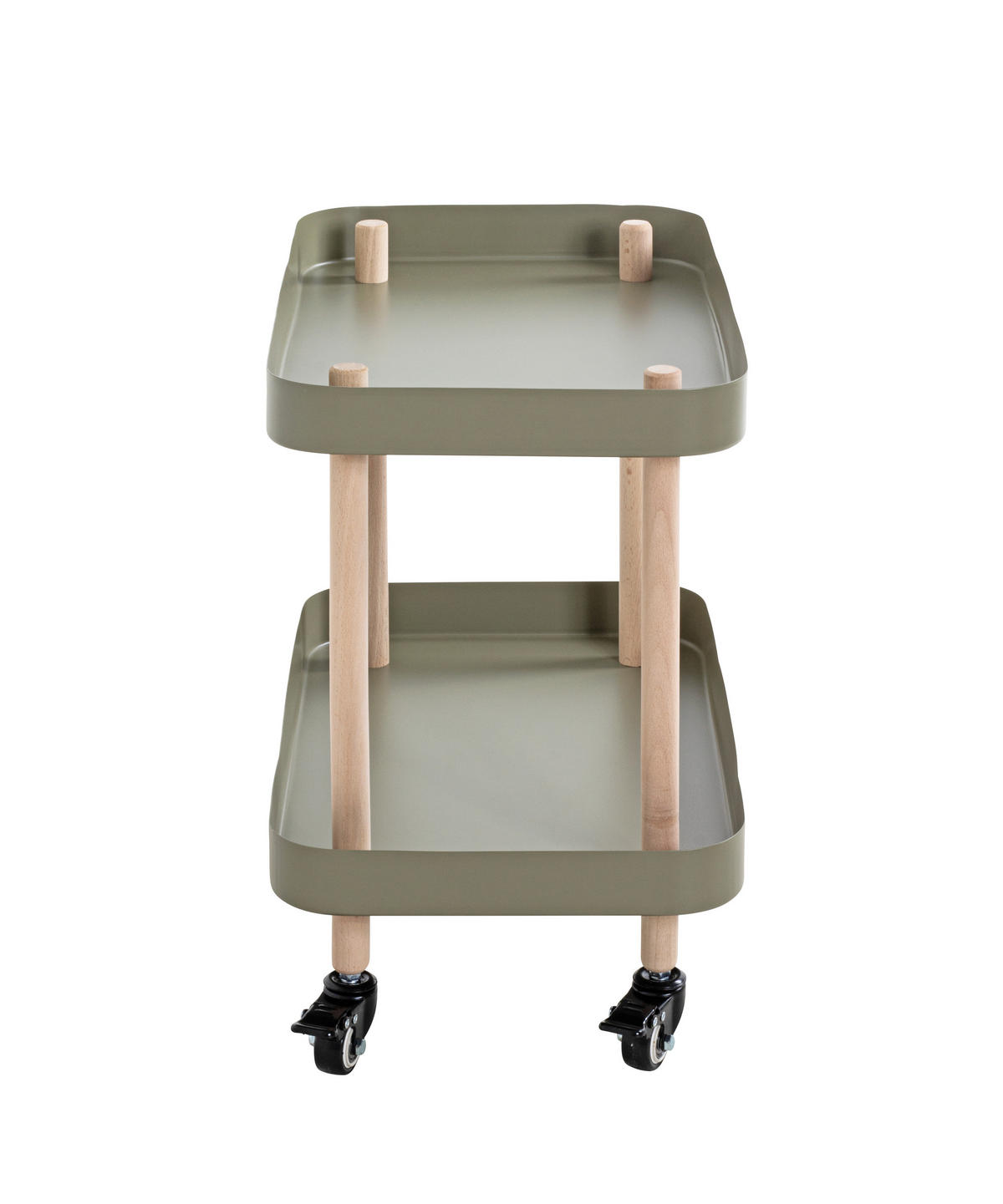 SERVIERWAGEN in Buchefarben, Grün, Naturfarben  - Buchefarben/Naturfarben, MODERN, Holz/Metall (50/30/47cm)