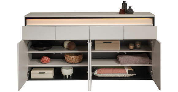 SIDEBOARD  in 174/88/38 cm  - Schwarz/Eiche Artisan, KONVENTIONELL, Holzwerkstoff (174/88/38cm) - Voleo