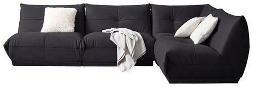 Freisteller von Livetastic ECKSOFA Schwarz Lederlook.