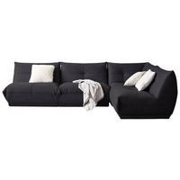 HÖRNSOFFA i läderimitation svart  - svart, Trend, textil (315/210cm) - Livetastic