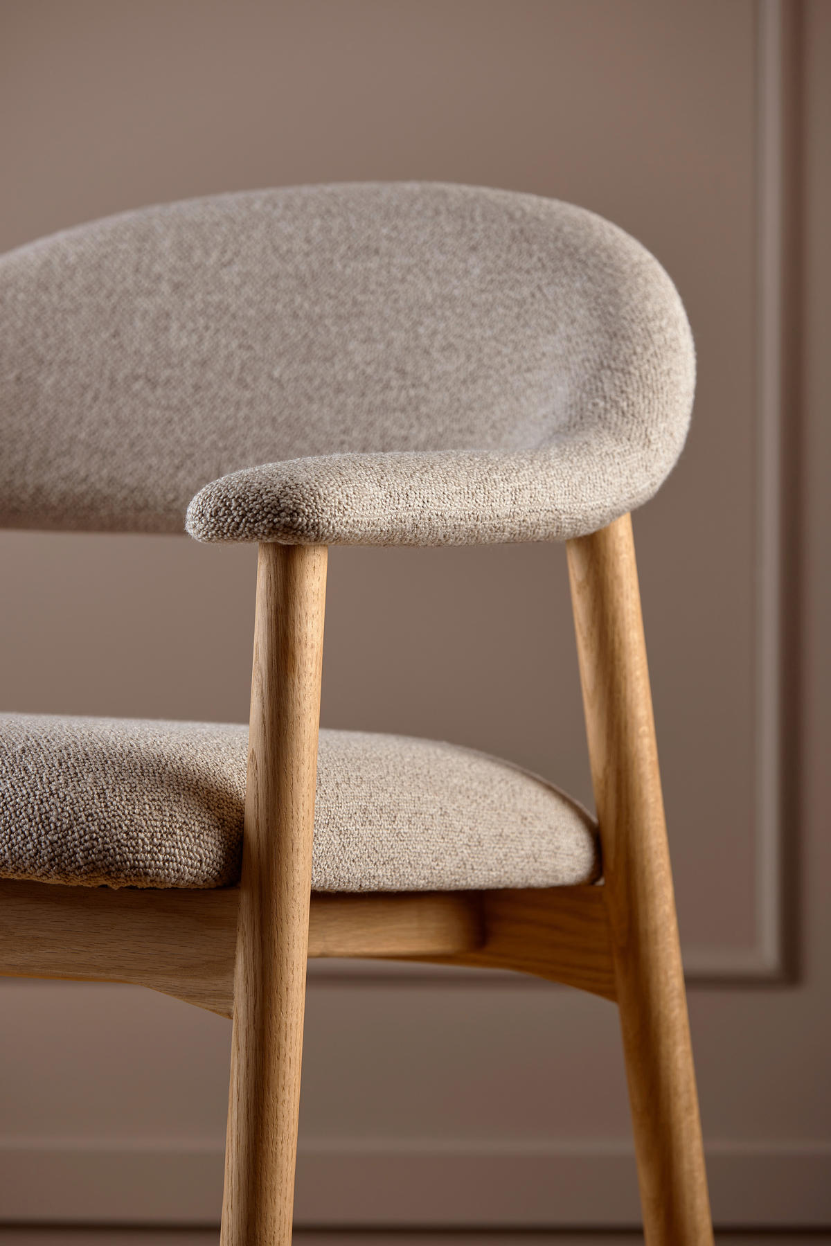 LOUNGEFÅTÖLJ beige  - beige/ekfärgad, Trend, trä/textil (71/77/71cm) - MID.YOU