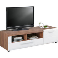 TV-ELEMENT barve hrasta, bela  - barve kroma/barve hrasta, Design, umetna masa/leseni material (149/41/50cm) - Xora