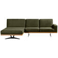 ECKSOFA in Flachgewebe Grün  170/326 cm  - Schwarz/Grün, Natur, Textil/Metall (170/326cm) - Valnatura