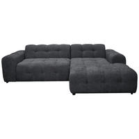 ECKSOFA RUNO in Bouclé Dunkelgrau  270/175 cm  - Dunkelgrau/Schwarz, Design, Kunststoff/Textil (270/175cm) - MID.YOU